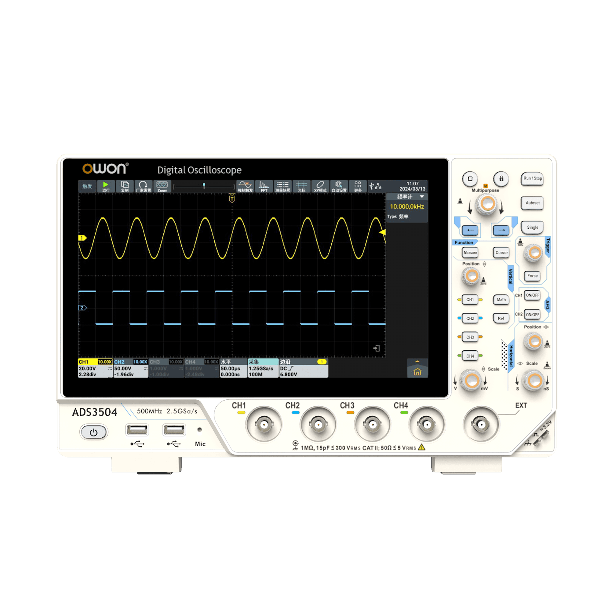 ADS3000 Series Fourth-Generation Multifunction Digital Oscilloscope